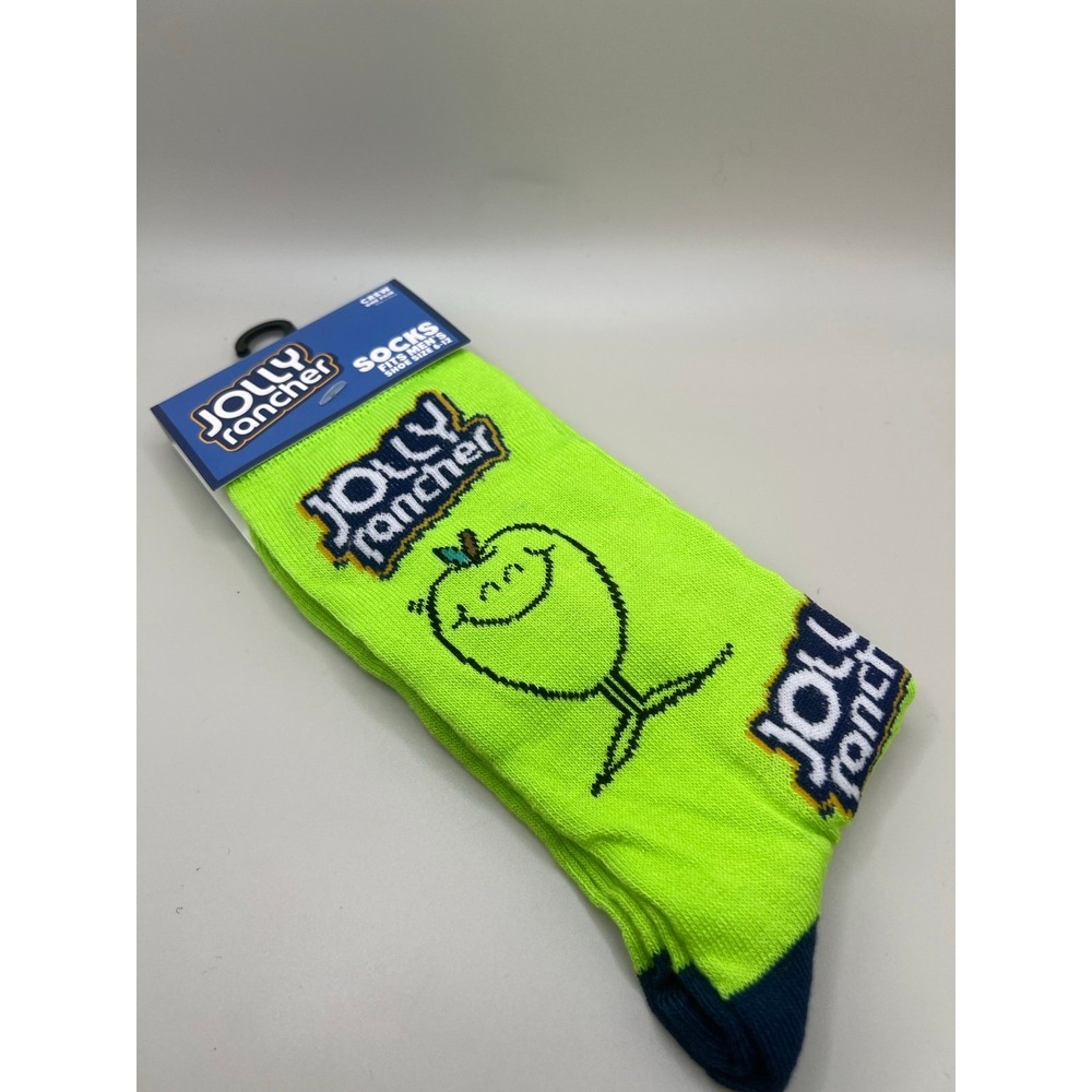 Fun Novelty socks fit men size 16-12 neon green Jolly Rancher‎